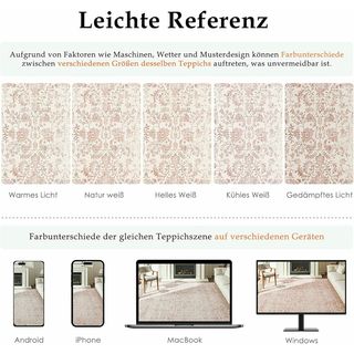 Alfombra HUGEAR Rosa Vintage Antideslizante 150x210cm