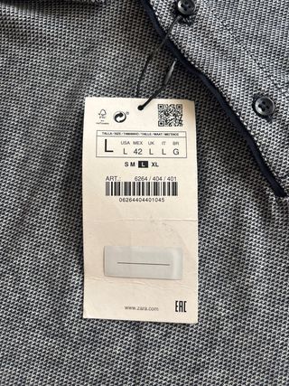 Polo Zara gris azulado