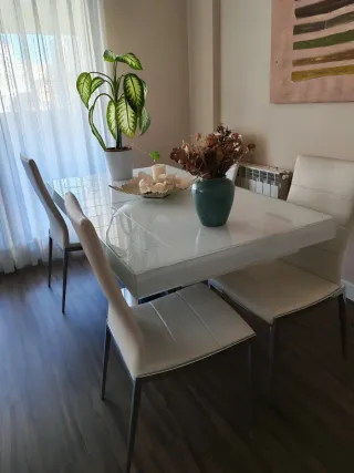 Mesa Comedor Extensible Blanca
