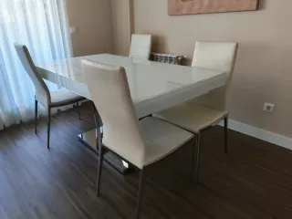 Mesa Comedor Extensible Blanca