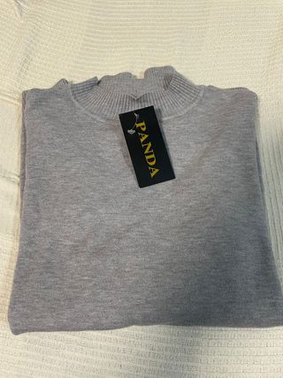 Jersey Panda Mujer Talla Única Gris