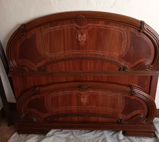 Cama Matrimonio Madera Tallada