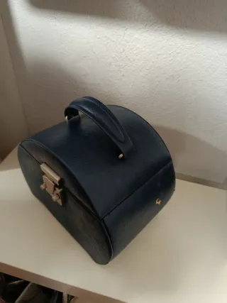 Joyero Maletín Antiguo Azul y Plateado