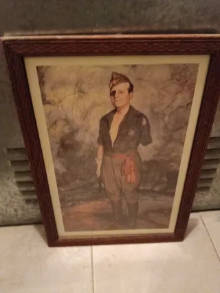 Cuadro Millán Astray madera