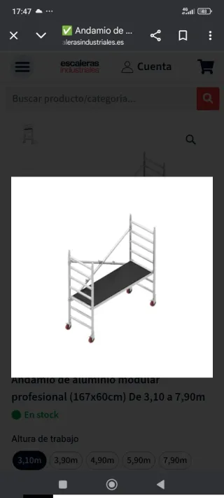 Andamio de aluminio modular profesional