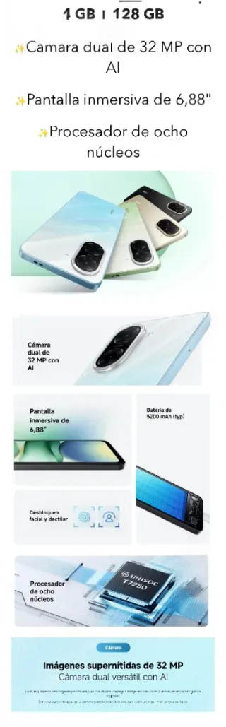 Xiaomi Redmi A5 4g ram 128GB color dorado