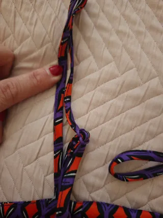 Top tirantes estampado naranja y morado