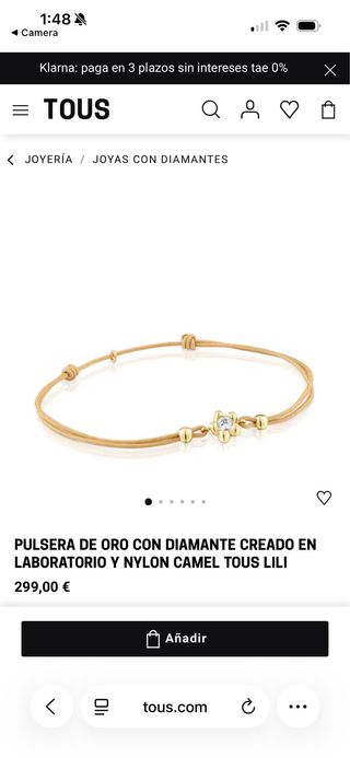 Pulsera TOUS oro con brillante
