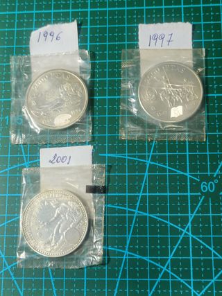 Lote 10 monedas plata 2000 ptas (1994-2001)