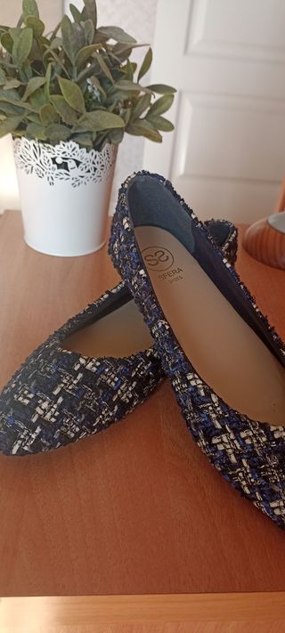 Manoletinas Sfera Tweet Azul/Negro