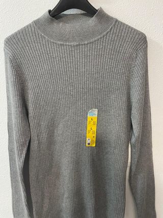 Jersey cuello alto gris Primark talla L