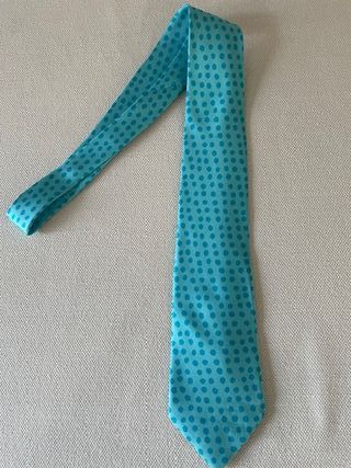 Corbata Hermes Seda Azul Puntos