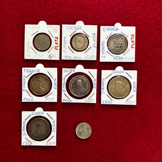 Lote Plata 835 : Monedas de Suiza, Francia España
