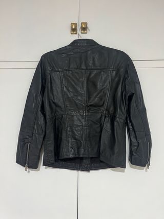 Cazadora Piel Zara Negra