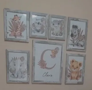 Lote Cuadros Decorativos Animales Selva