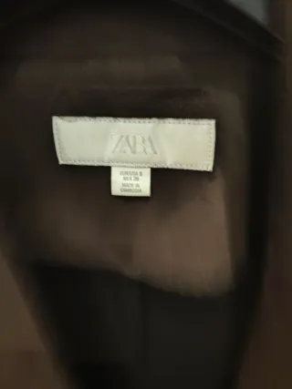 Chaqueta de piel marrón