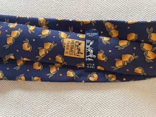Corbata Hermes Seda Azul y Dorada