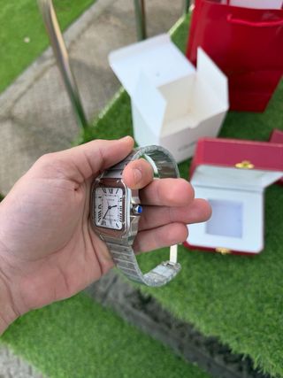 Cartier Santos 41mm Acero Plateado
