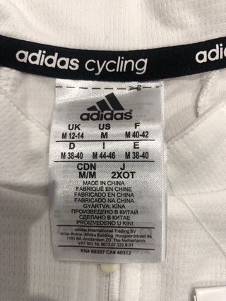 Camiseta Ciclismo Adidas Blanca Talla M