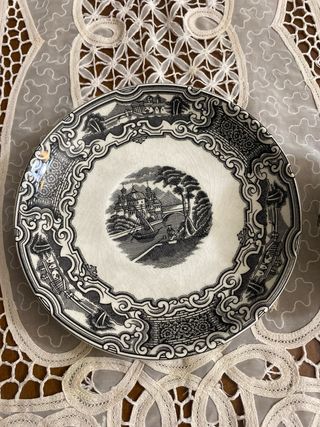 Taza y plato Cartuja Pikman antiguo