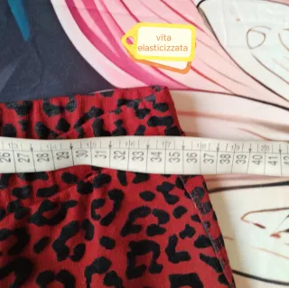 Pantaloni fantasia leopardata rossi