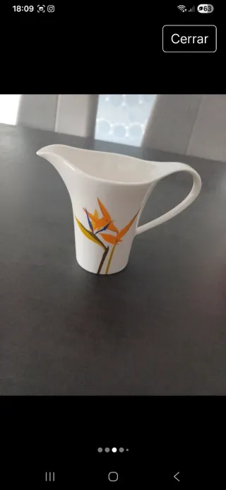 Juego tetera, jarrita y azucarero porcelana