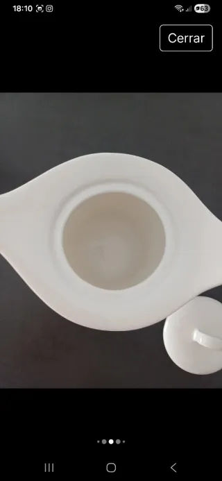 Juego tetera, jarrita y azucarero porcelana