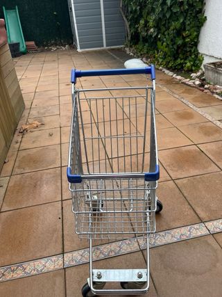 Carro de compra metálico a escala para niños