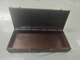 Maleta baúl madera y cuero