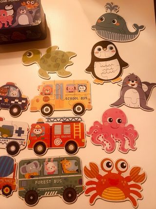 3 Puzzles de madera para niños