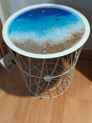 Mesa auxiliar temática playa resina