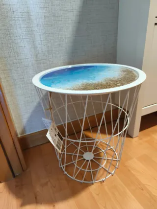 Mesa auxiliar temática playa resina