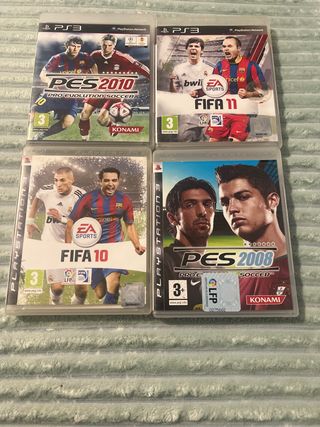 Lote 4 Juegos PS3: FIFA 10, 11 y PES 2010, 2008
