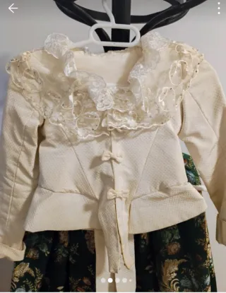 Vestido Fallera Niña Beige y Verde