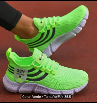Zapatillas deportivas verdes talla 35.5