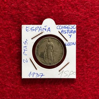 2 Ptas 1937 Consejo Asturias y Leon (República)