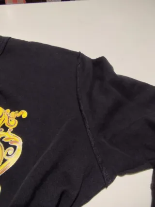 Felpa Versace Jeans Couture nera con stampa oro