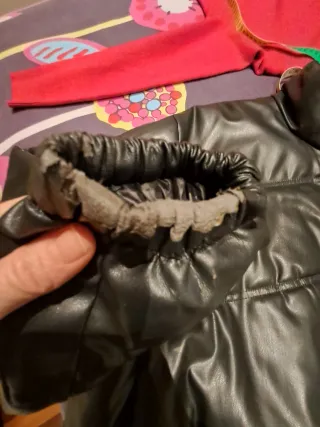 Cazadora polipiel negra mujer