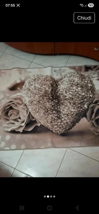 Tappeto decorativo cuore e rose