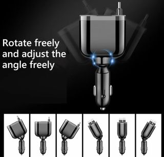 Cargador Coche 5 Puertos USB + Tipo C