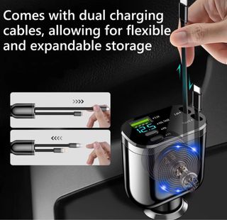 Cargador Coche 5 Puertos USB + Tipo C