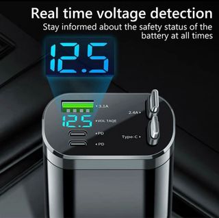 Cargador Coche 5 Puertos USB + Tipo C