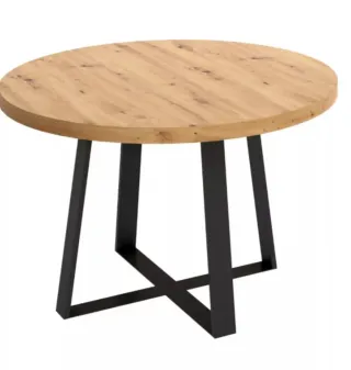 Tavolo da pranzo rotondo legno e metallo