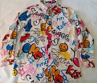 Camisa fina multicolor M