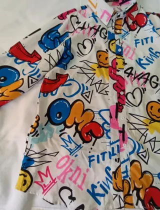 Camisa fina multicolor M