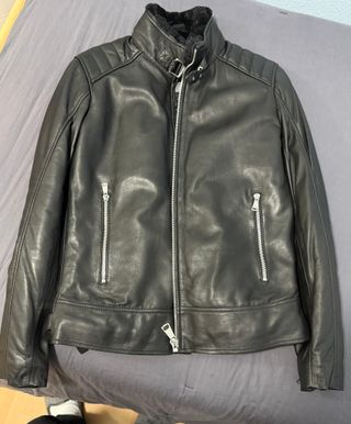 Cazadora Zara Piel Negra Talla M