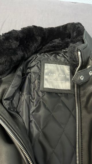 Cazadora Zara Piel Negra Talla M