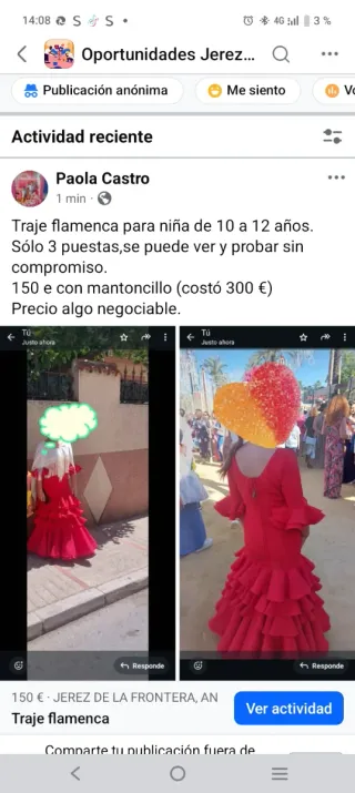 Traje de flamenca niña 10-12 años