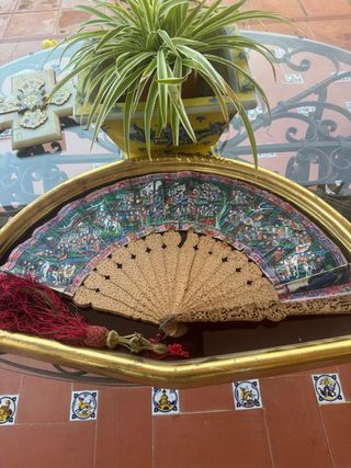 Abanico chino antiguo siglo XIX