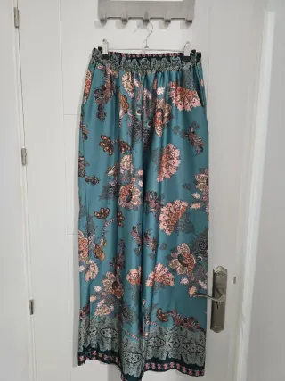 Kimono y Pantalon Azul Estampado Talla Única